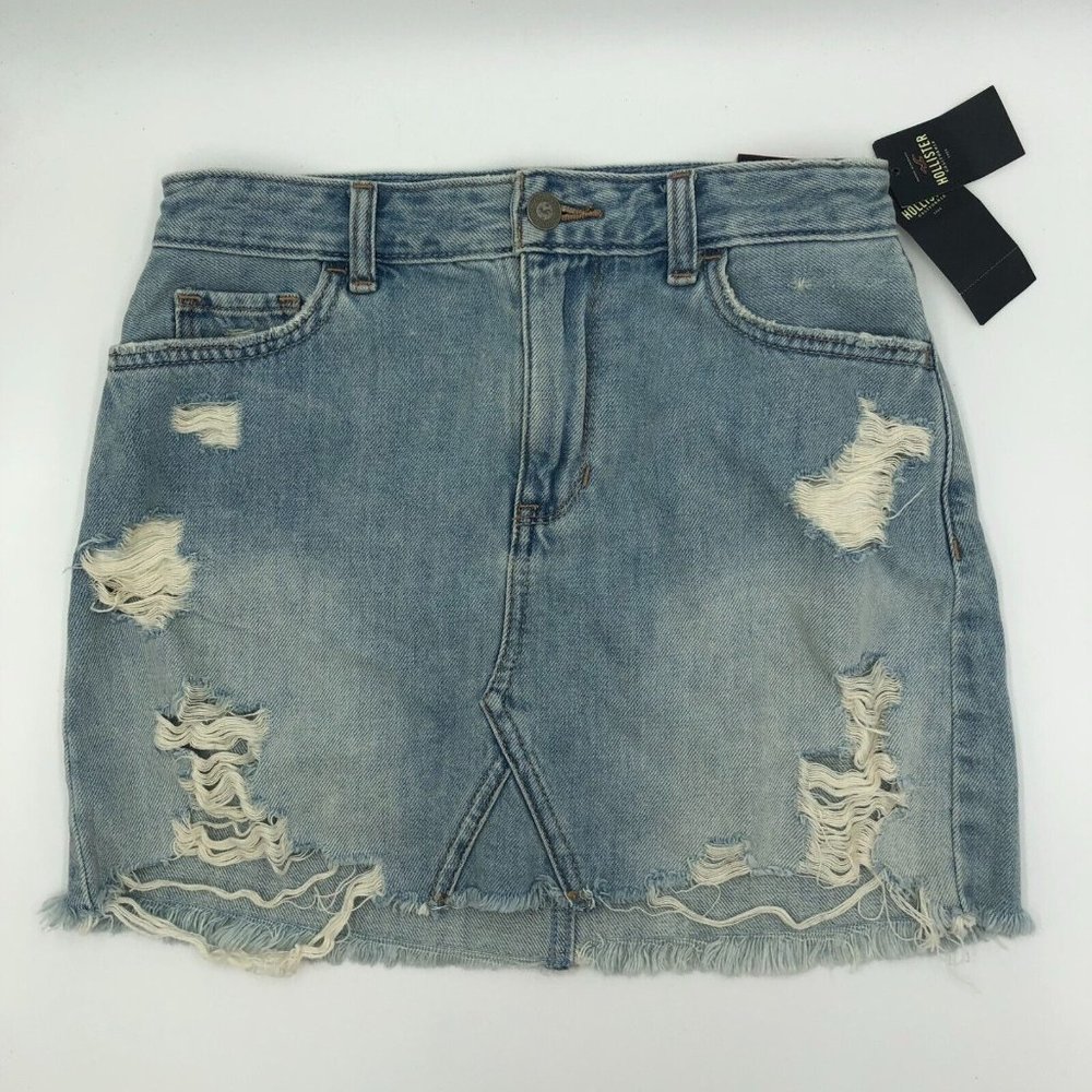 Hollister Light Blue High Rise Skirt size W25